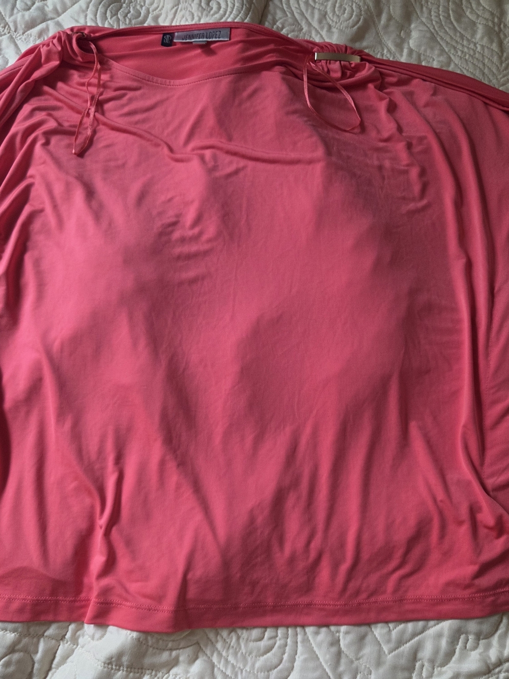 Jennifer Lopez Coral Pink Cold Shoulder Tunic